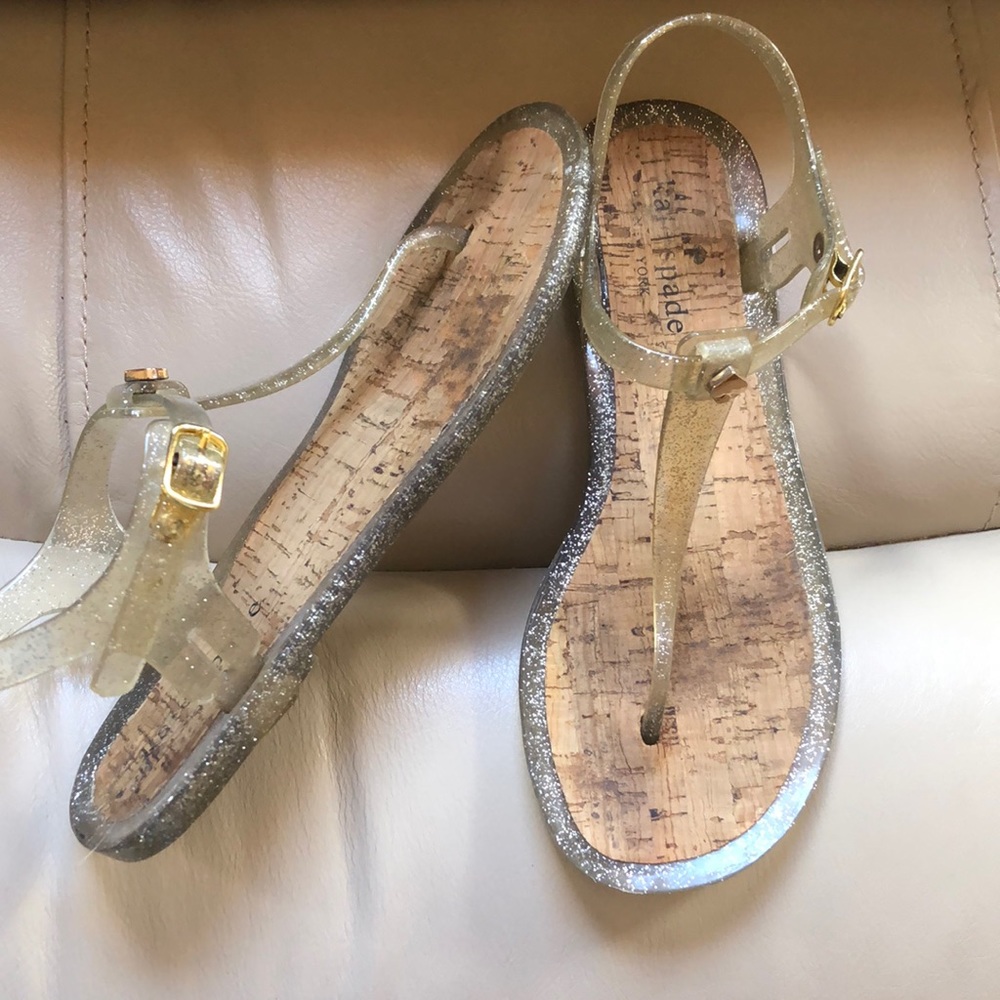 Kate Spade glitter thong sandals